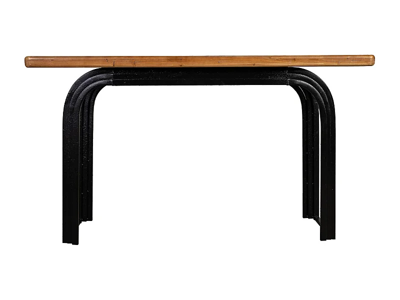 Mobile da ingresso in legno nero 140x40x78h cm