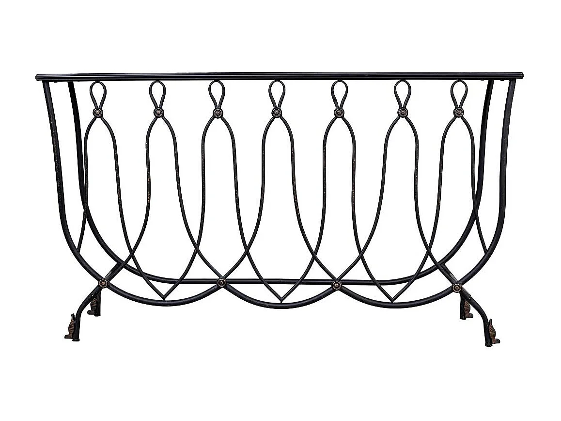 Console en métal vieilli noir 144x40x79