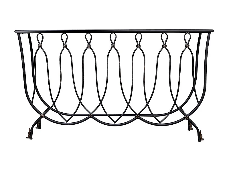 Konsolentisch aus gealtertem schwarzen Metall 144x40x79
