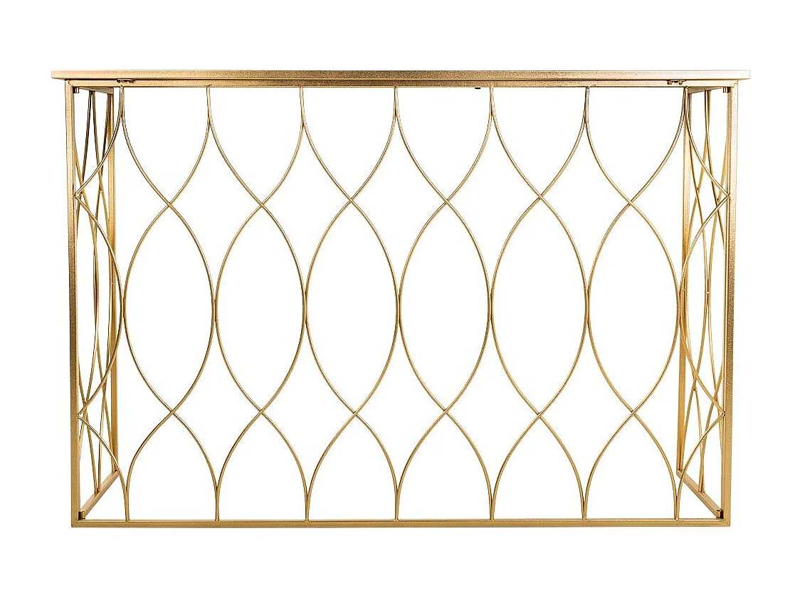 Console en métal doré 120x40x80h