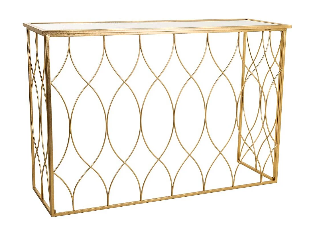 Console en métal doré 120x40x80h