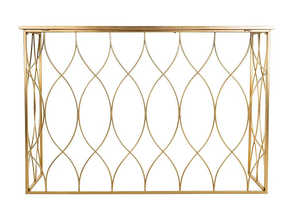 Console en métal doré 120x40x80h