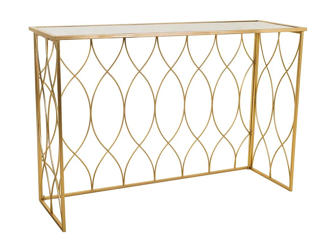 Console en métal doré 120x40x80h