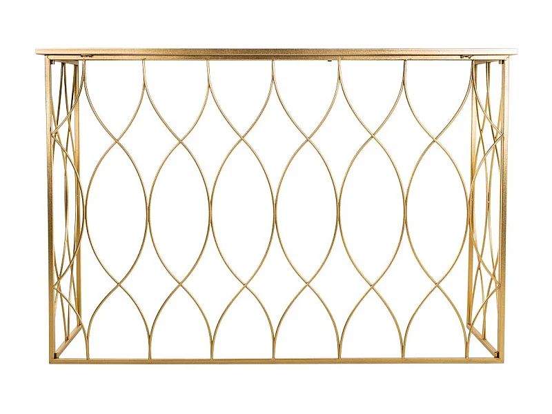 Console en métal doré 120x40x80h