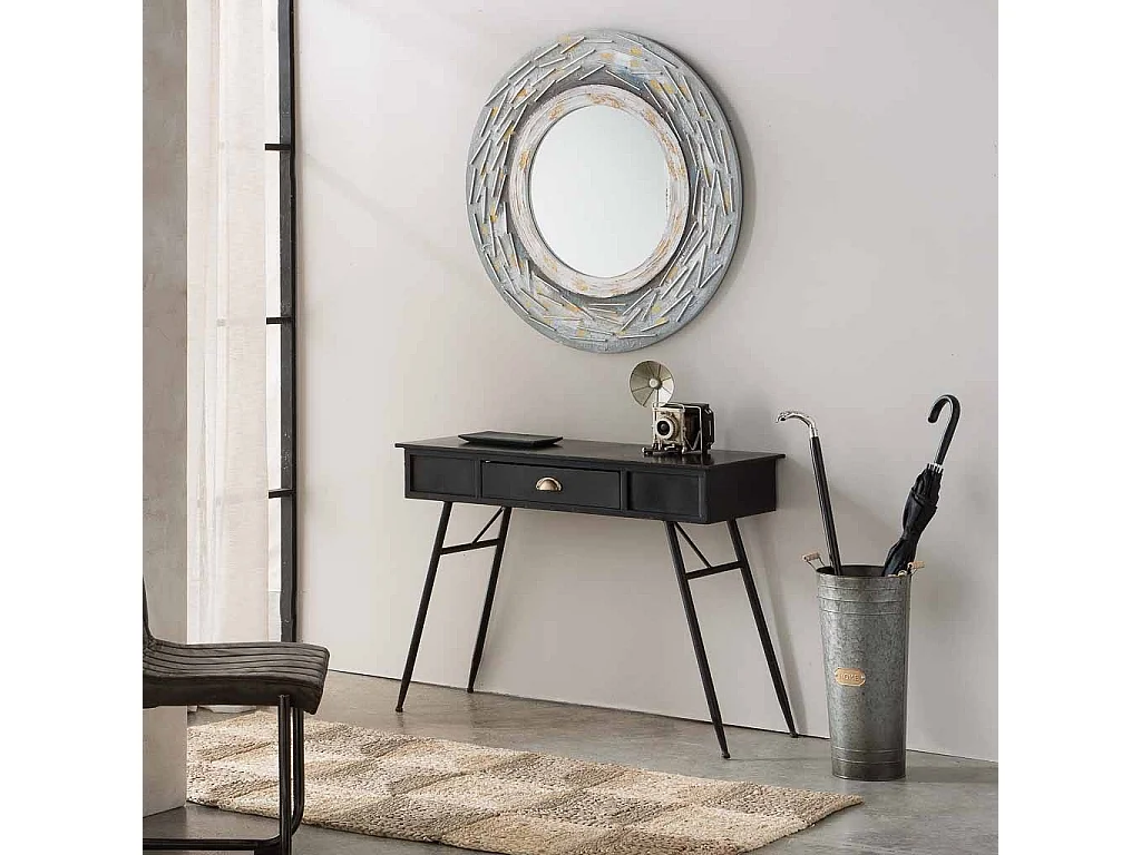 Console en métal noir 100x40x75h