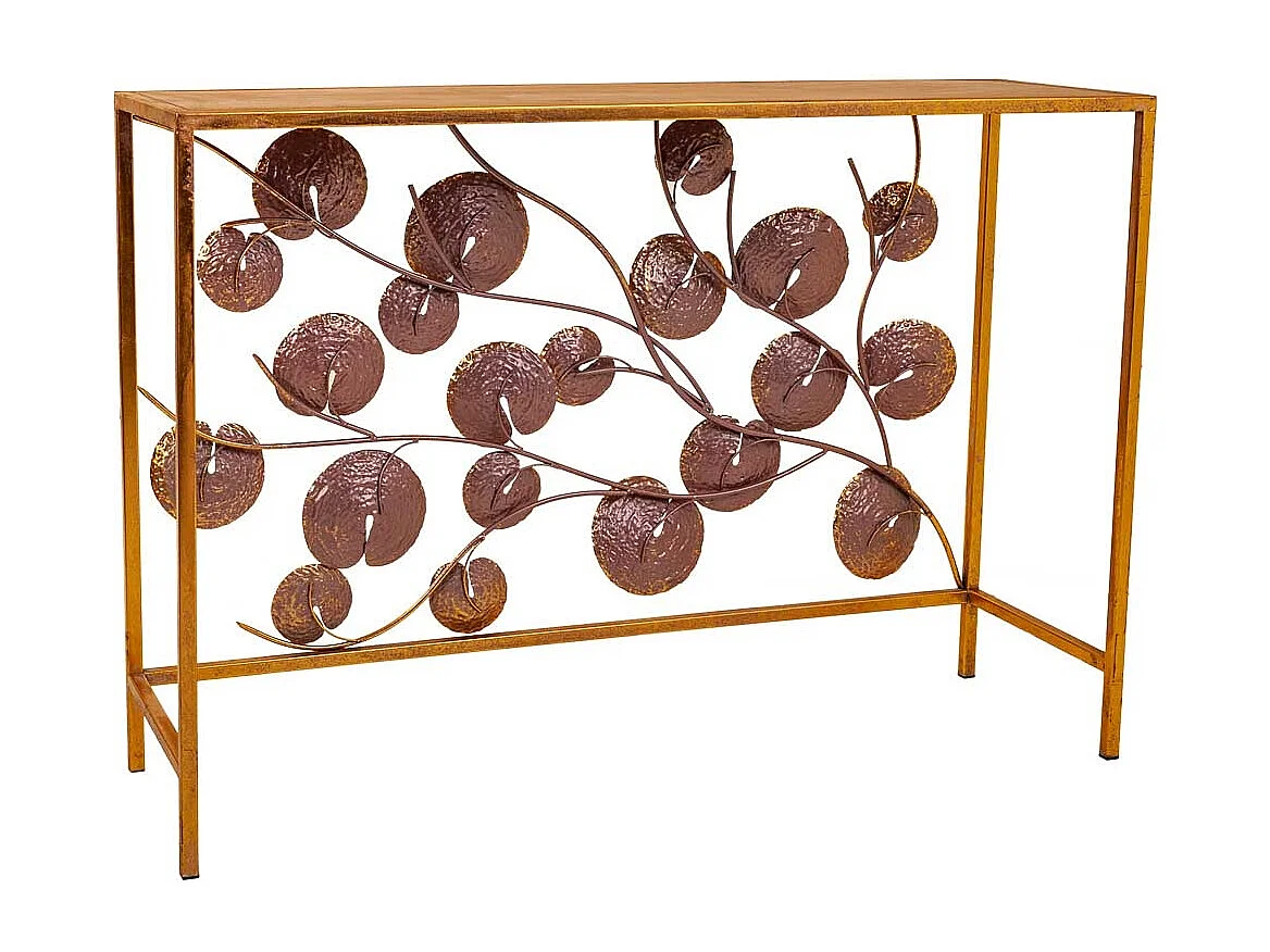 Console d'entrée en métal doré 100x35x70.5h