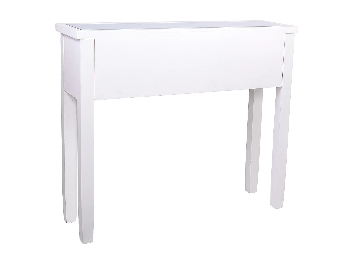 Konsolentisch aus Holz und Glas mit 2 Schubladen 95x26x80