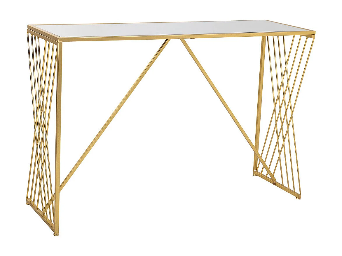 Flurtisch aus goldfarbenem Metall 120x40x80
