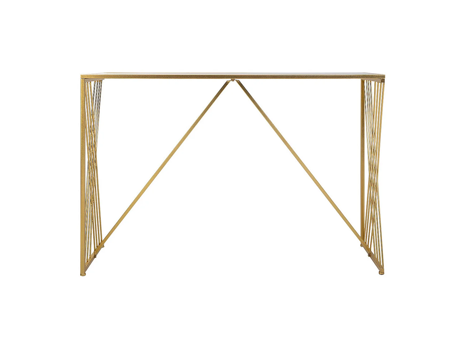 Flurtisch aus goldfarbenem Metall 120x40x80