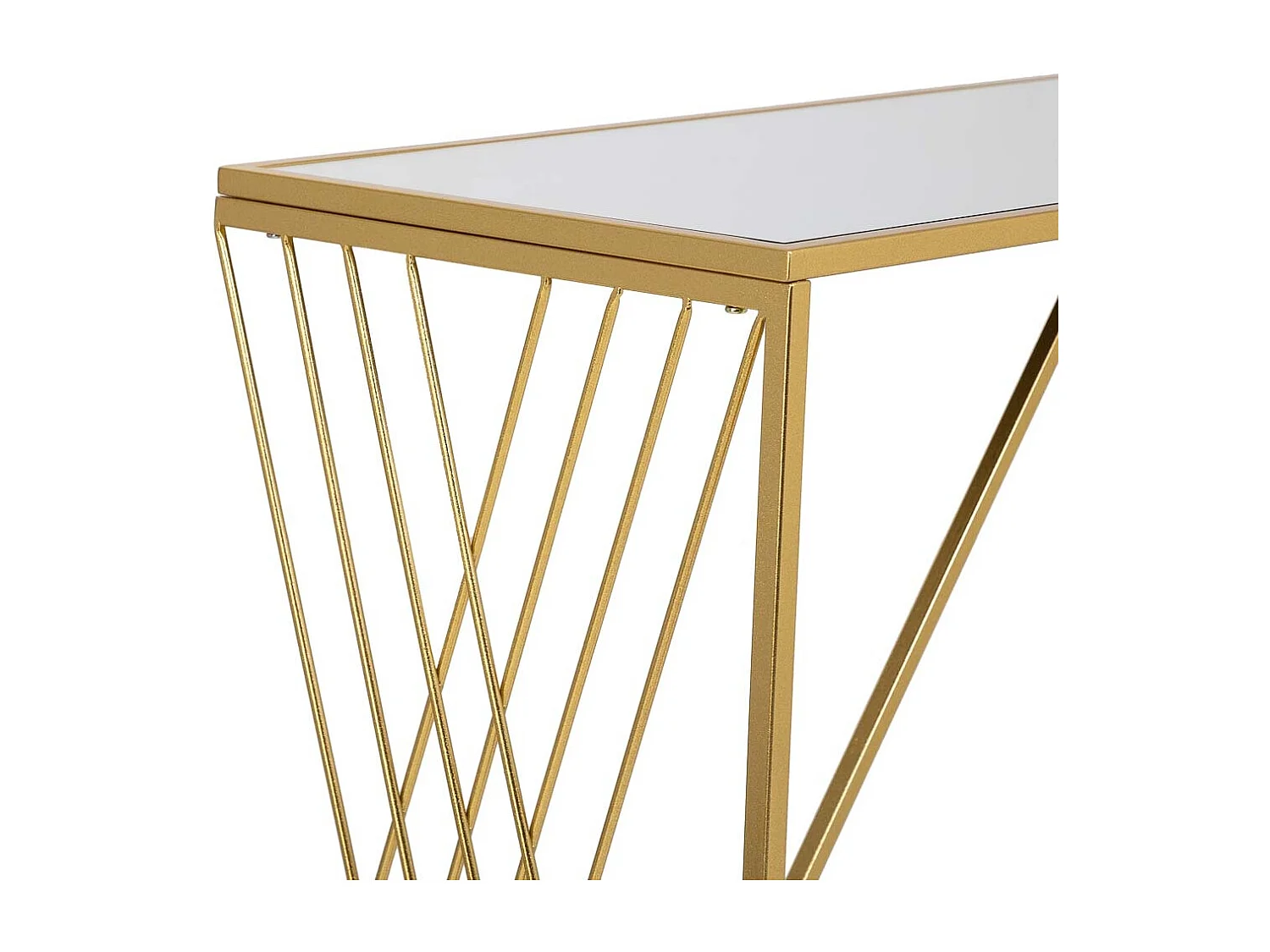 Flurtisch aus goldfarbenem Metall 120x40x80