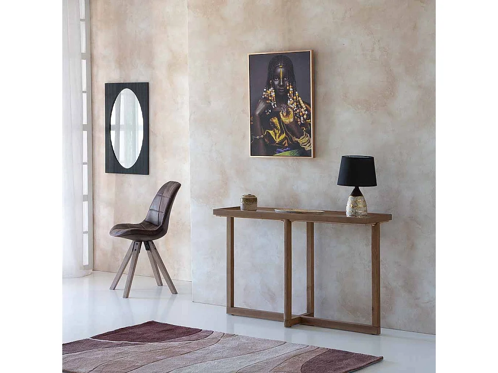 Console in legno e vetro marrone 120x33x75