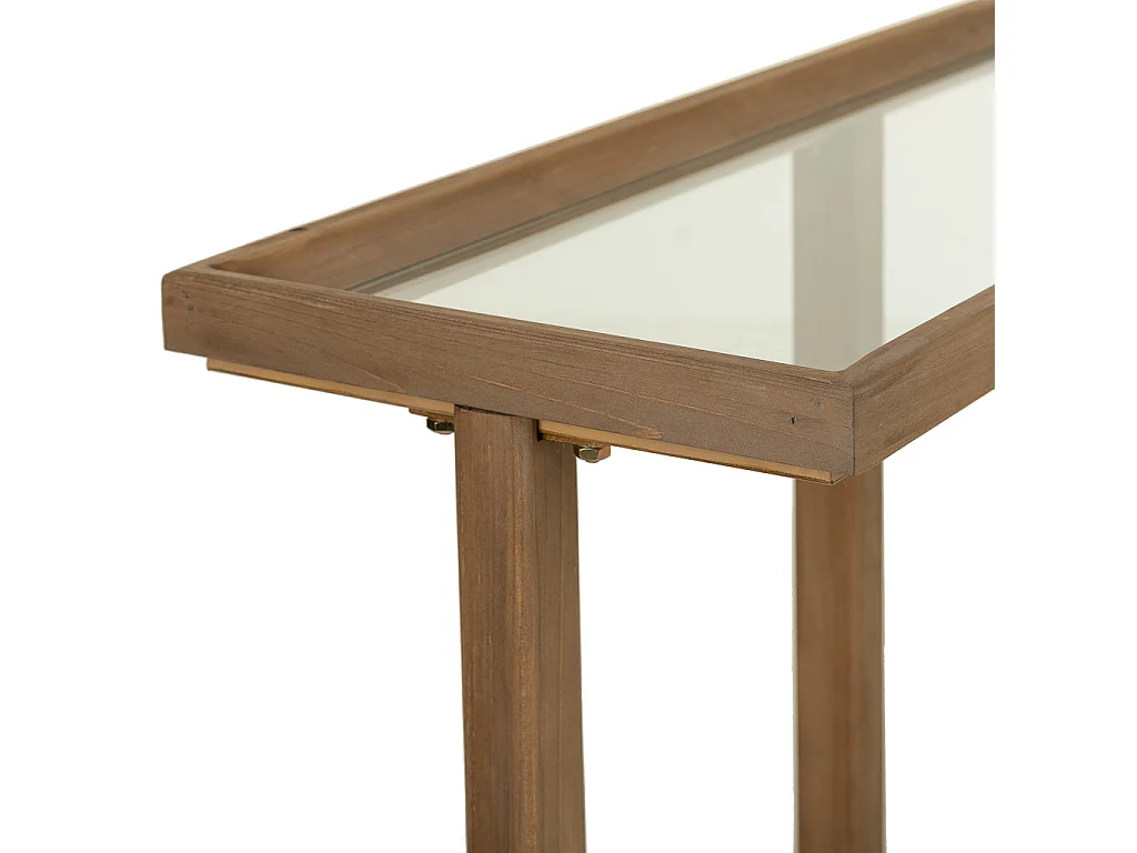 Console in legno e vetro marrone 120x33x75