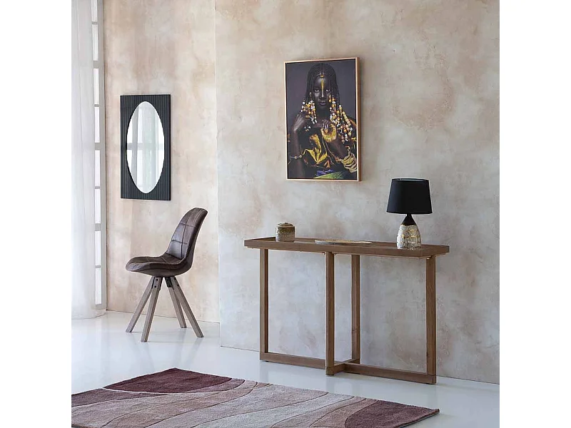 Console in legno e vetro marrone 120x33x75