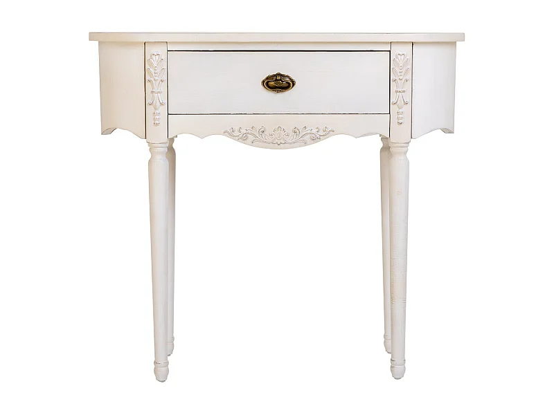 Flurtisch aus weiß lackiertem, 88x36x80h cm