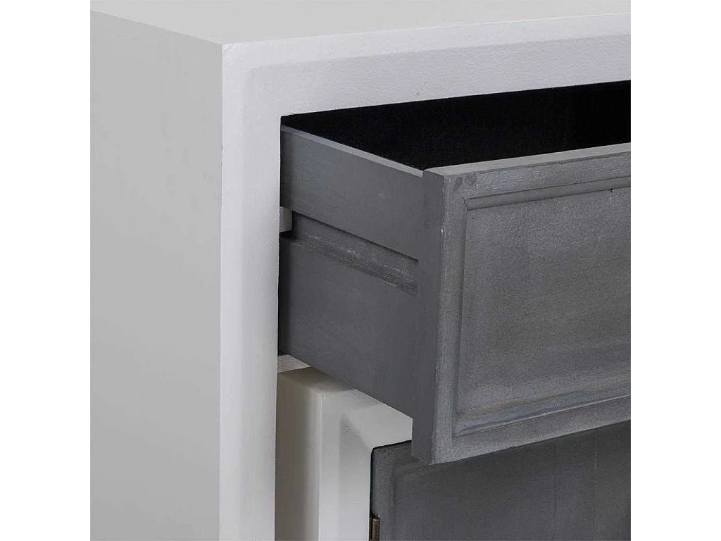 Ensemble de vestibule et deux tabourets en bois gris