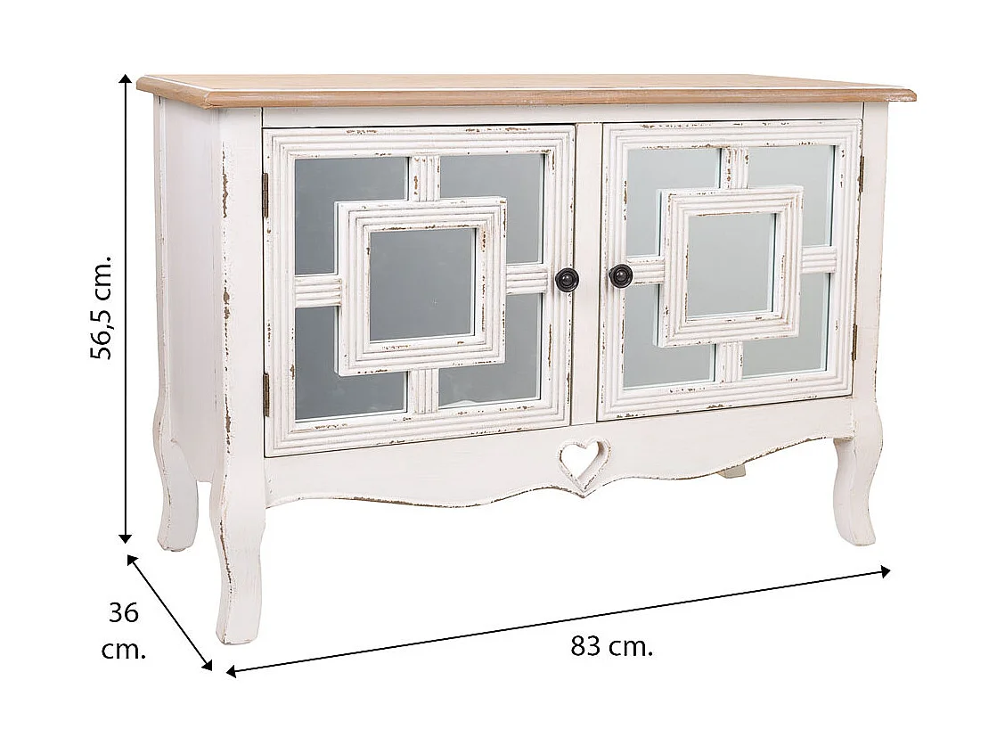Console d'entrée en bois blanc 83x36x56,5h