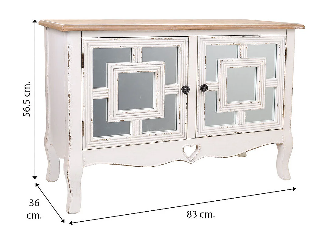 Console d'entrée en bois blanc 83x36x56,5h