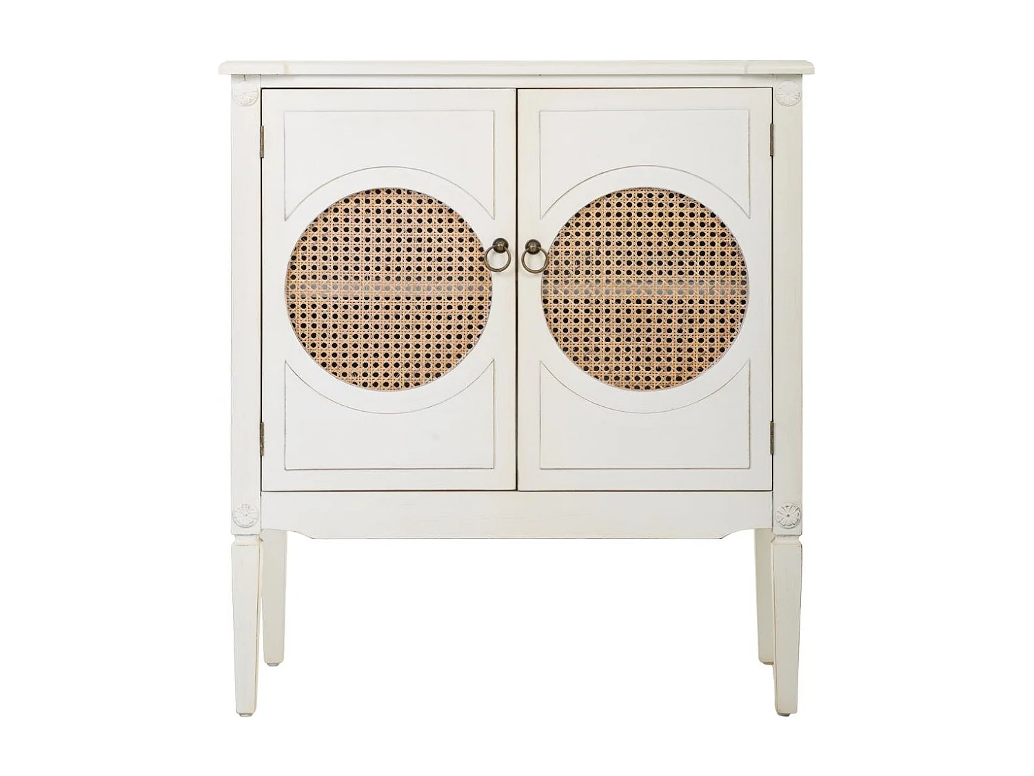 Console en bois avec grillages blancs 80x38x90h