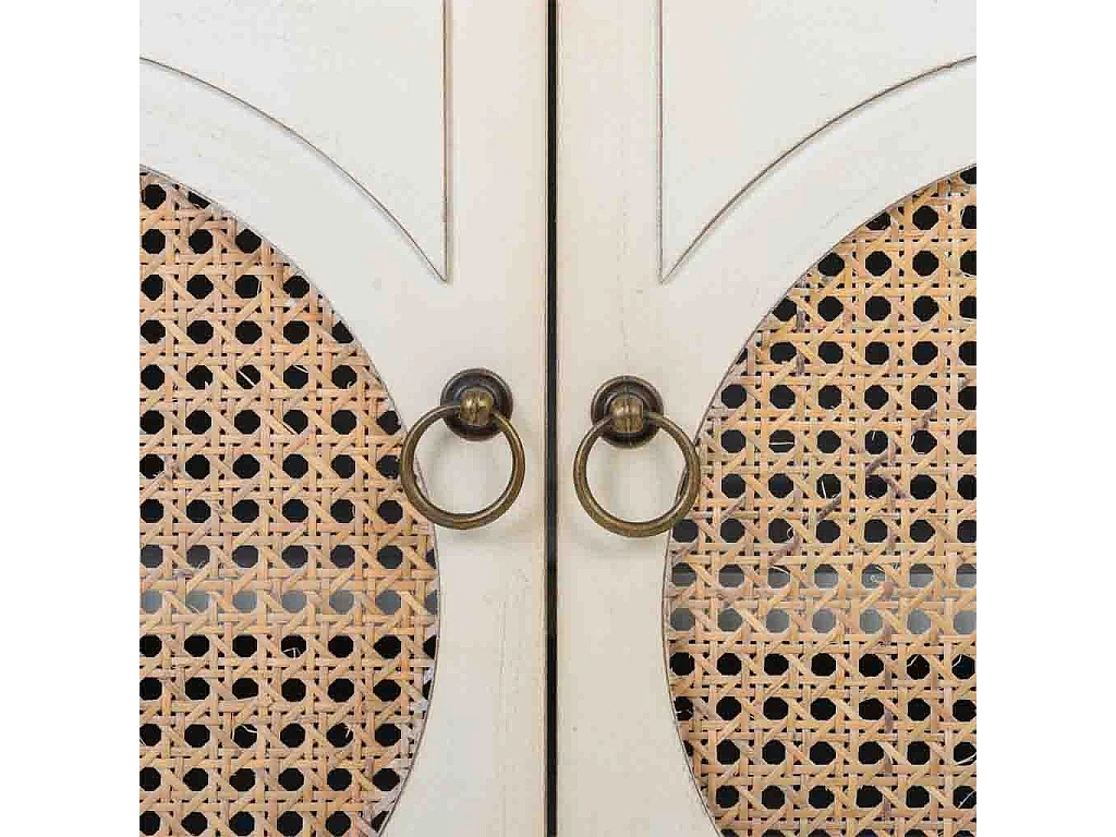 Console en bois avec grillages blancs 80x38x90h