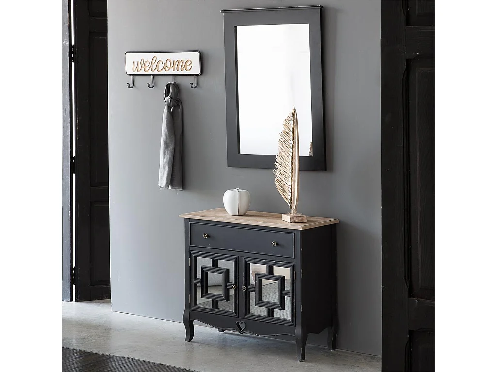 Console en bois noir 83x36x72h