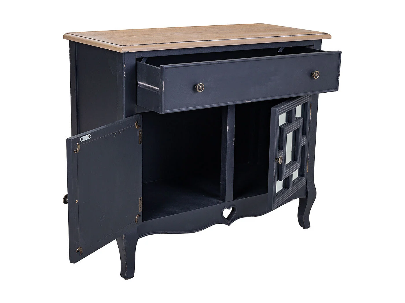 Console en bois noir 83x36x72h