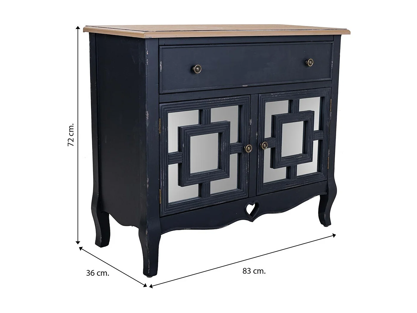 Salão de madeira preto 83x36x72