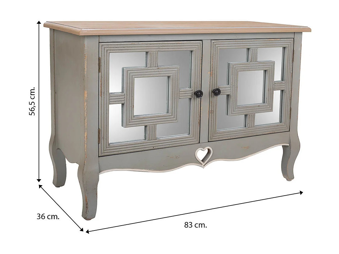 Mesa de entrada em madeira verde, 83x36x56,5