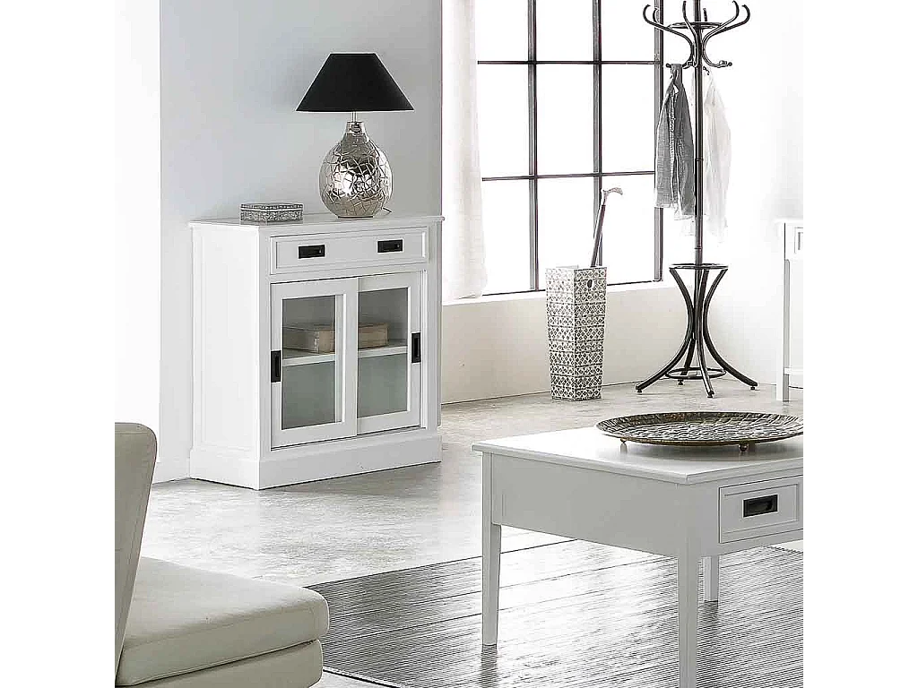 Recibidor de madera blanco 80x40x90,5