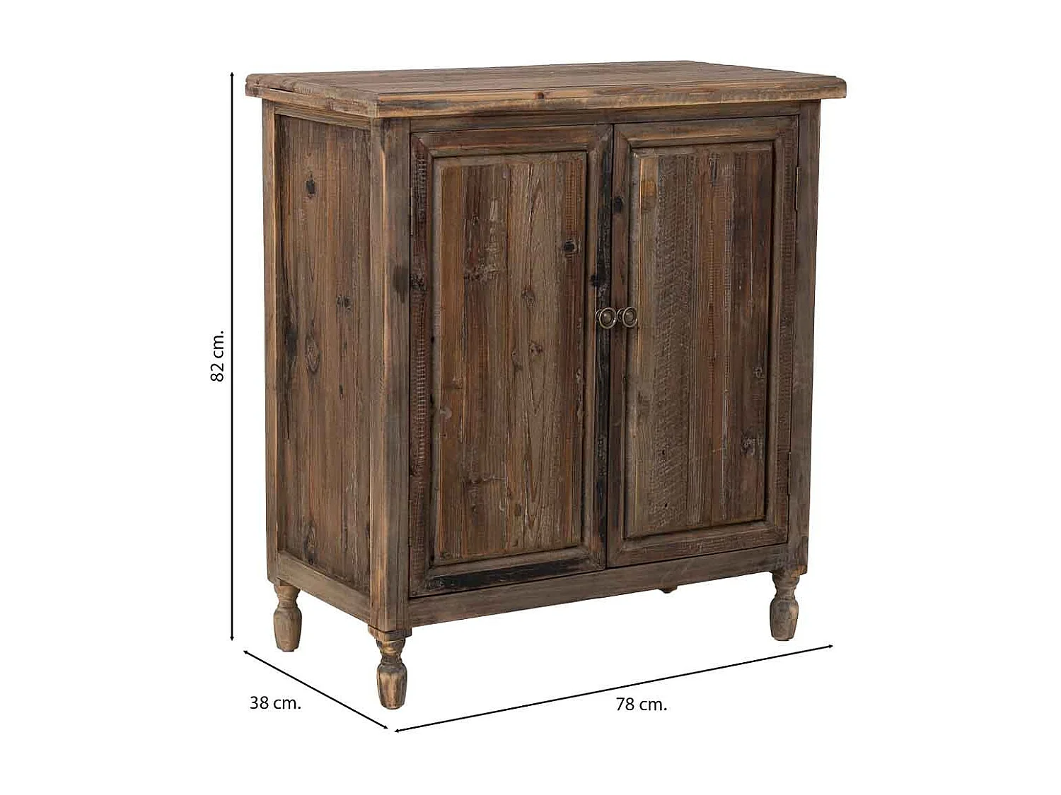 Flurschrank aus Holz mit 2 Türen 75x38x82