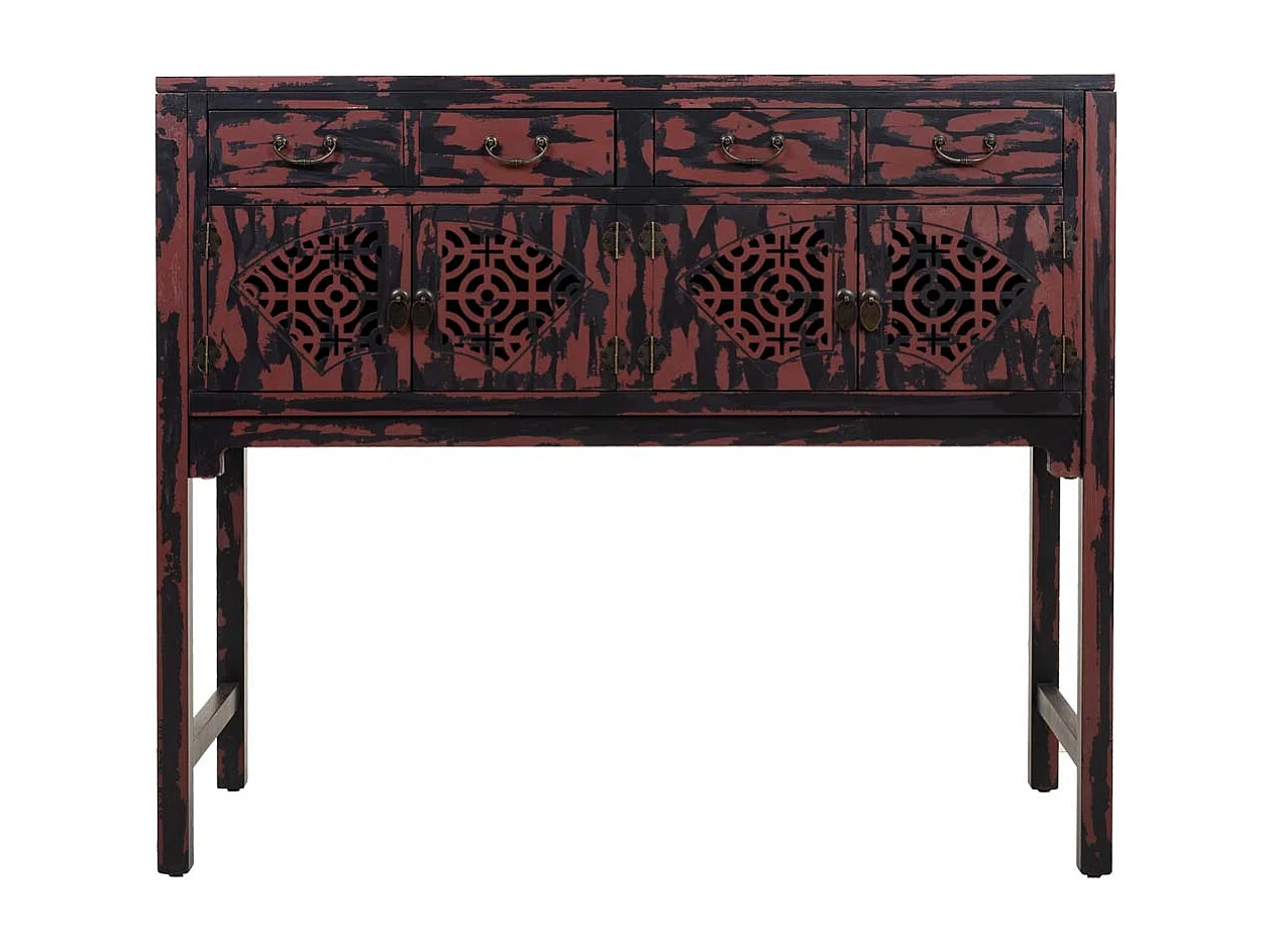 Mobile da ingresso in legno rosso 120x40x102h