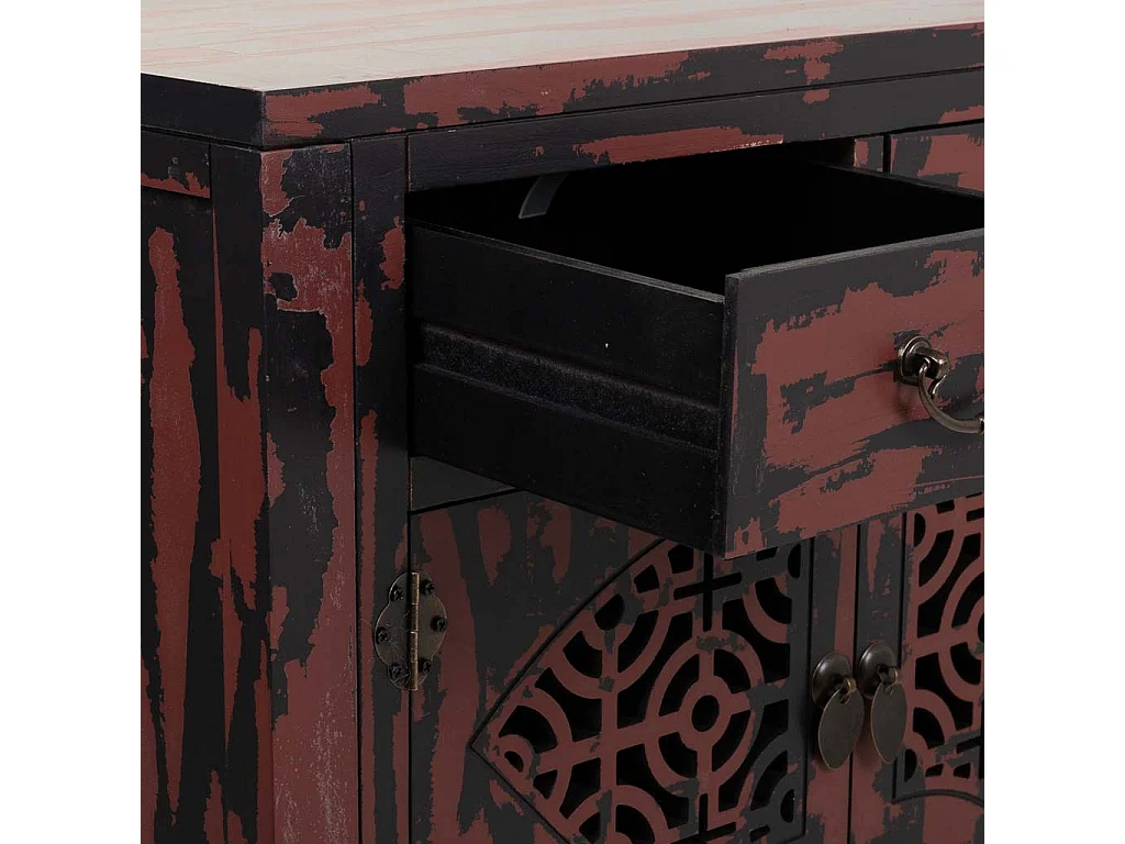 Mobile da ingresso in legno rosso 120x40x102h