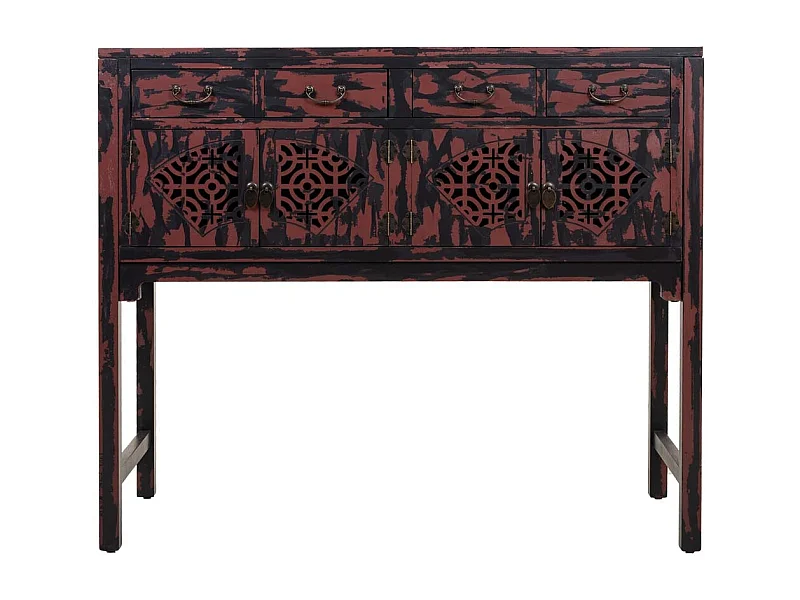 Mobile da ingresso in legno rosso 120x40x102h