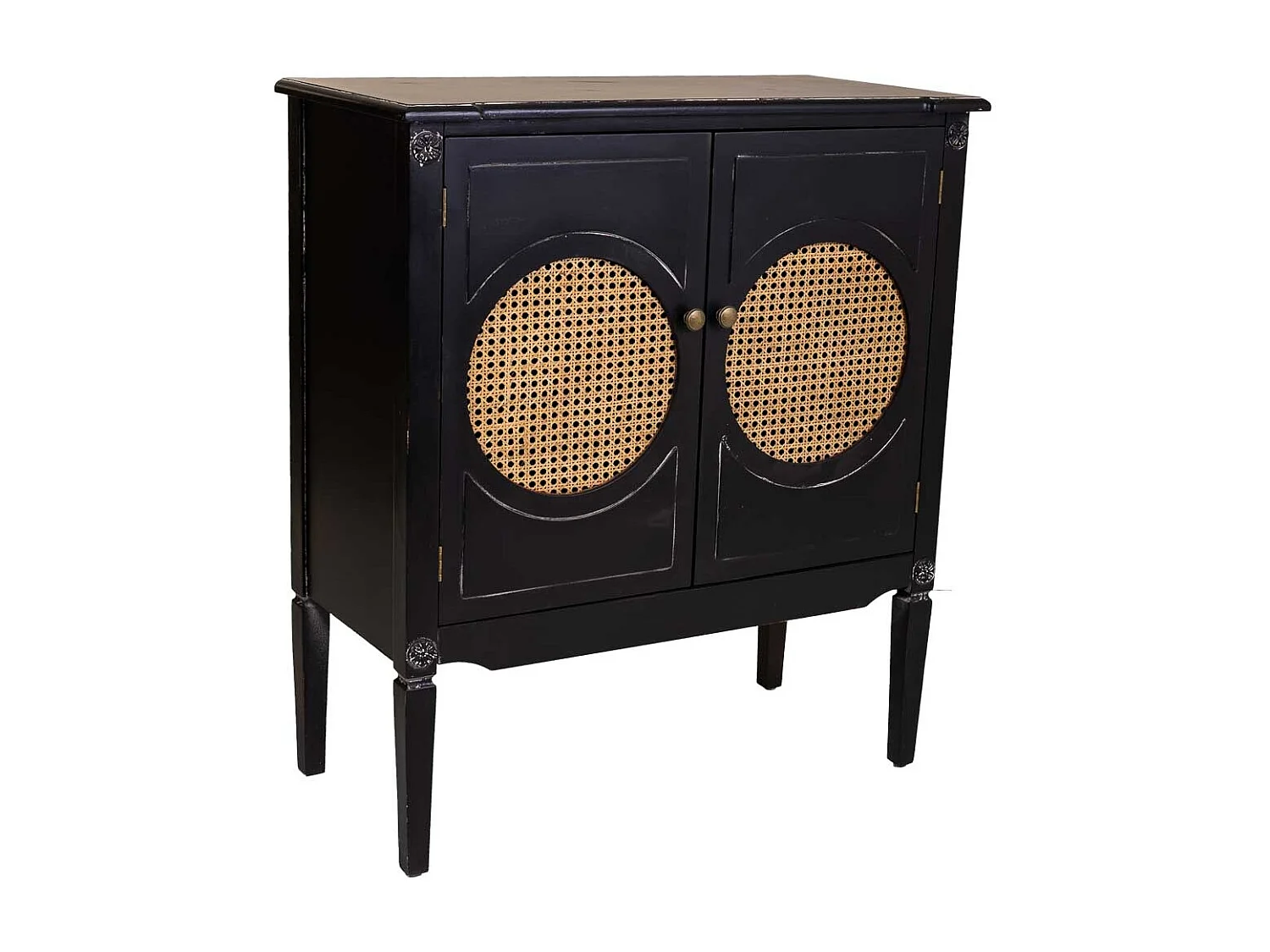 Recibidor de madera negro 80x38x90