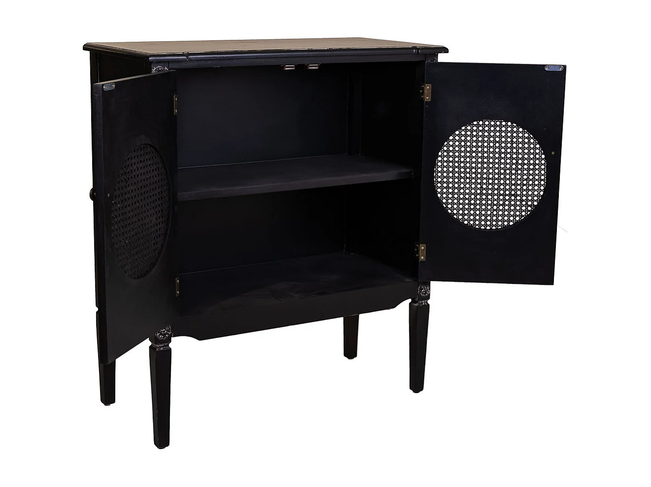 Recibidor de madera negro 80x38x90