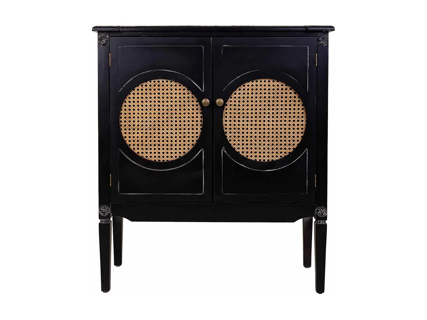 Recibidor de madera negro 80x38x90