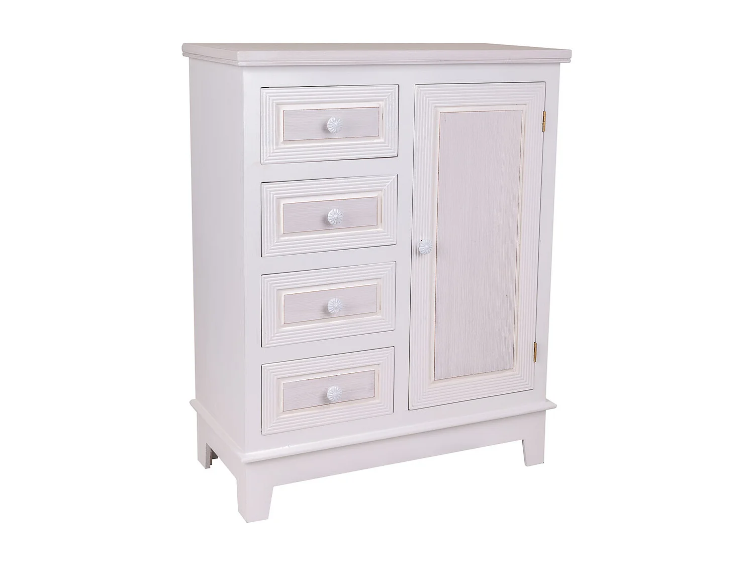 Console d'entrée en bois blanc 66x32x84h