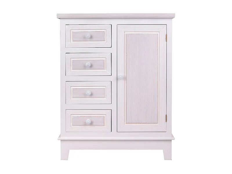 Console d'entrée en bois blanc 66x32x84h