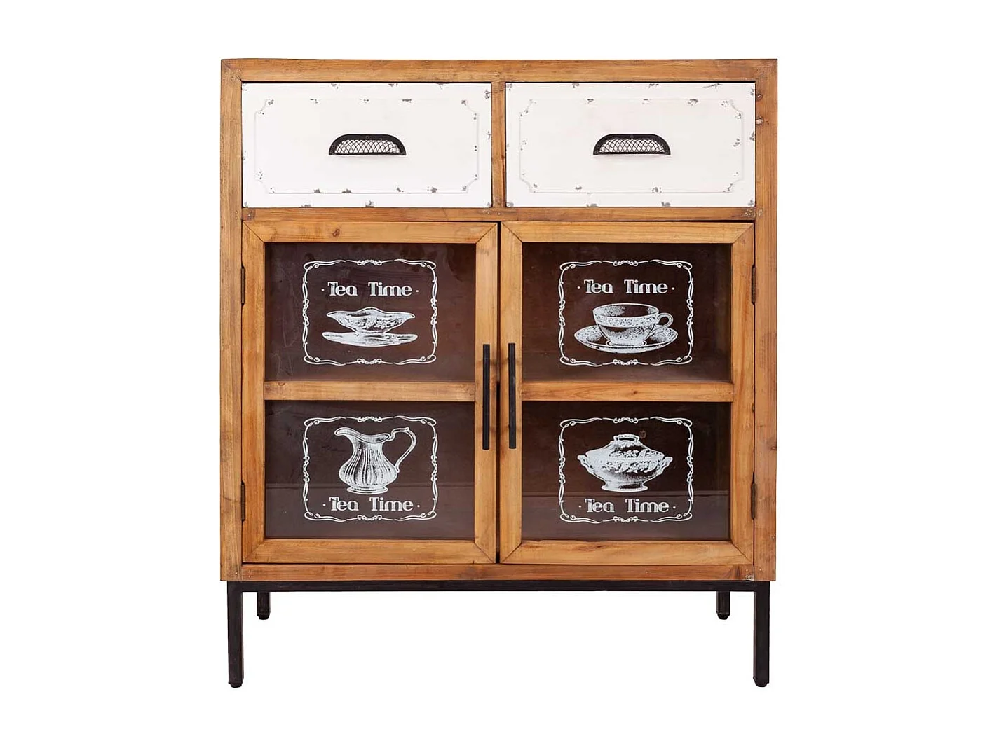 Console d'entrée en bois et métal marron 80x36.5x91h