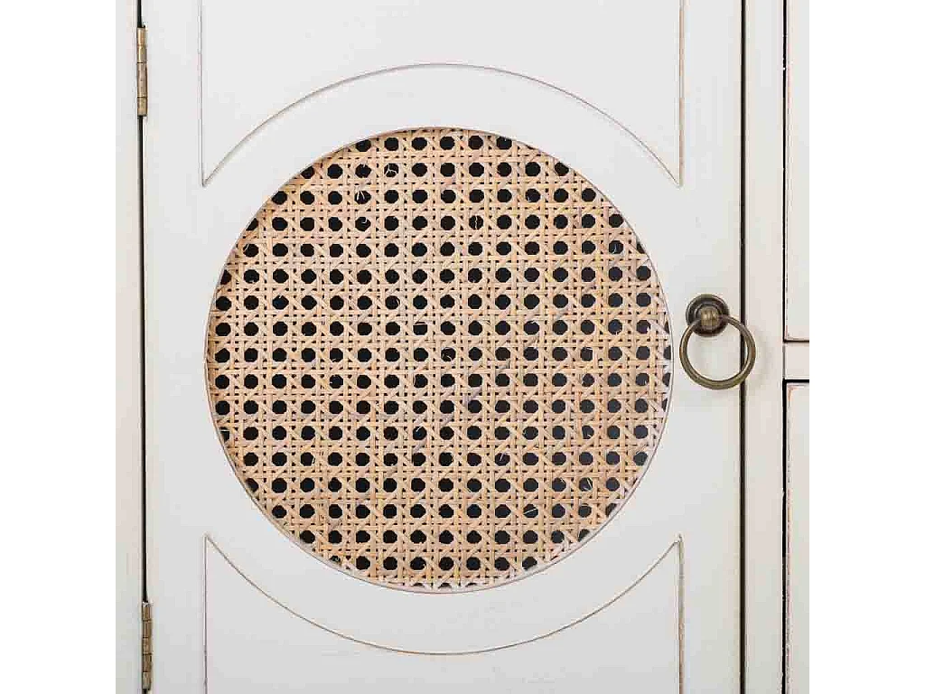 Console en bois avec grillages blancs 106x40x78h