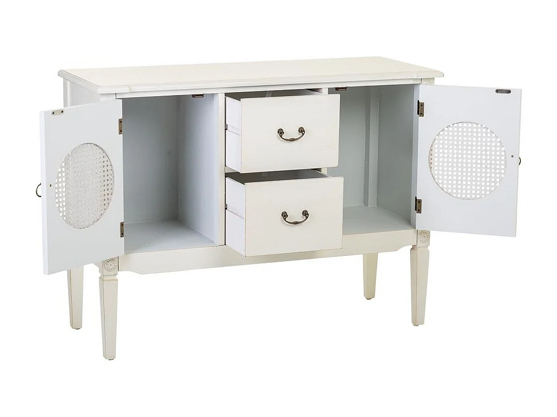 Recibidor de madera con rejillas blanco 106x40x78