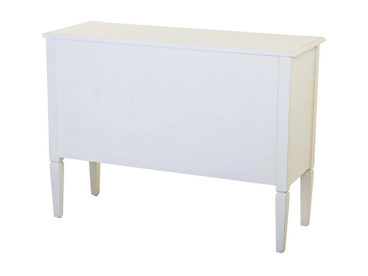 Recibidor de madera con rejillas blanco 106x40x78