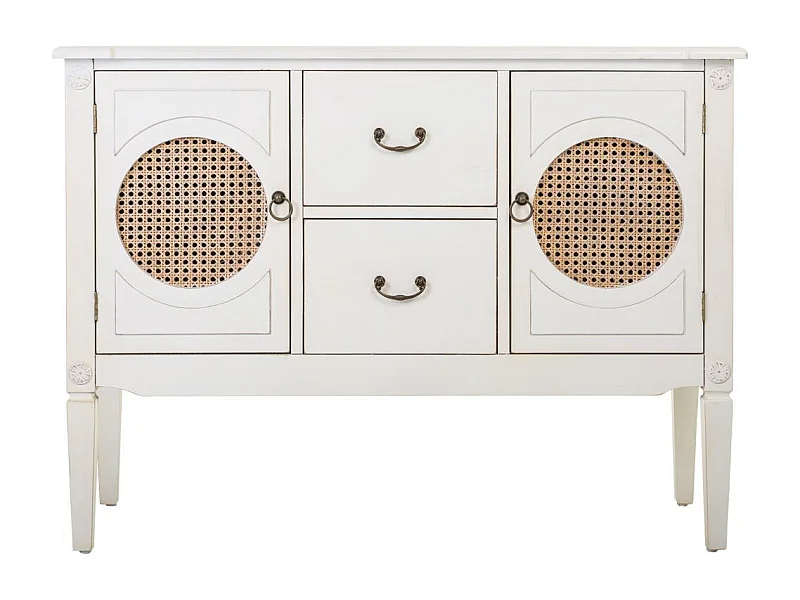 Console en bois avec grillages blancs 106x40x78h