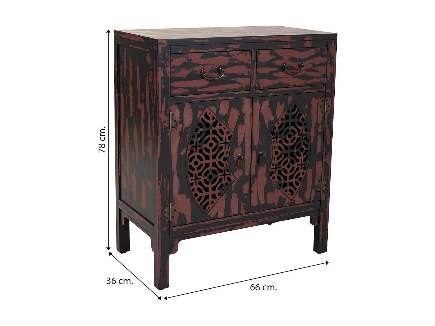 Salão de madeira vermelho 66x36x78