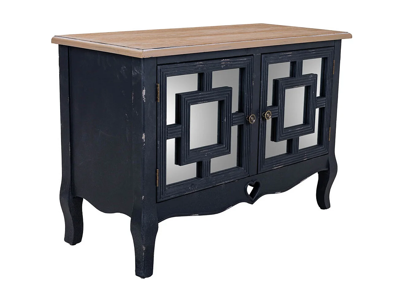 Recibidor de madera negro 83x36x56,5