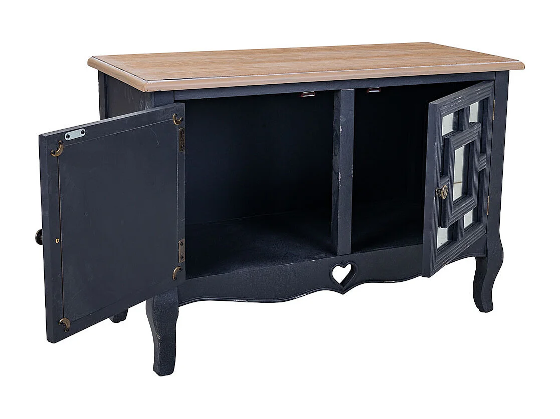 Recibidor de madera negro 83x36x56,5