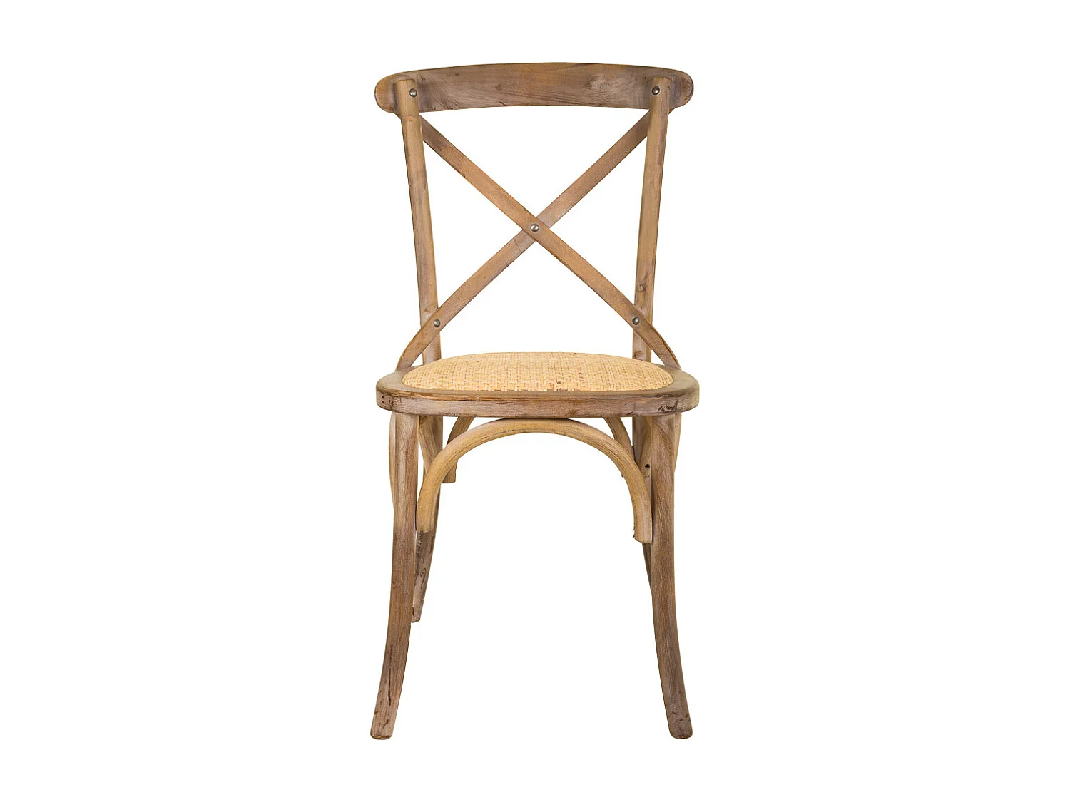 Chaise bois assise rotin marron 44x42x46/88h cm