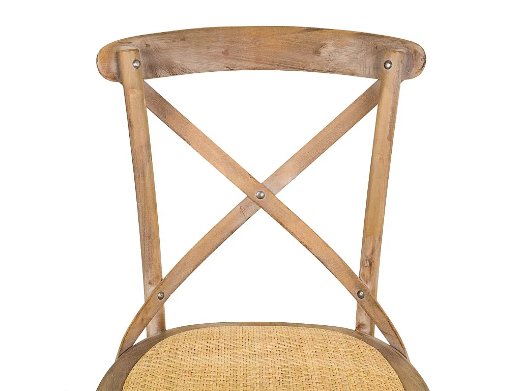 Chaise bois assise rotin marron 44x42x46/88h cm