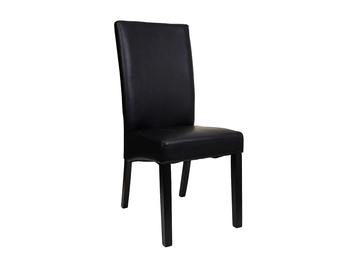 Chaise en bois tapissée noire 49x48x42/102h