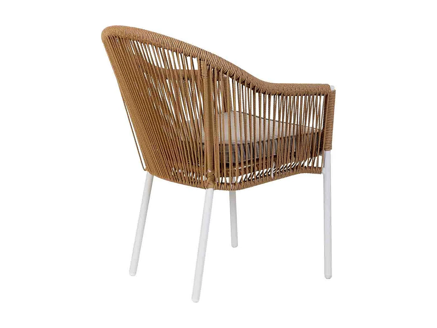 Chaise en rotin synthétique beige 57x63x84,5