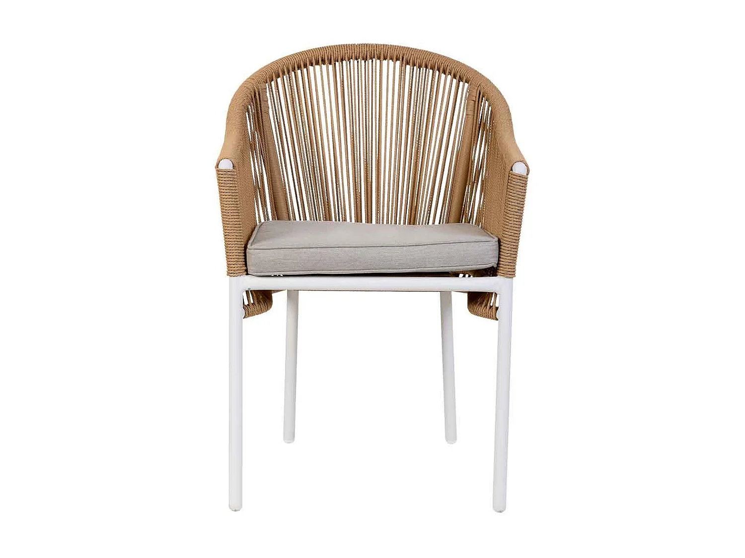 Chaise en rotin synthétique beige 57x63x84,5